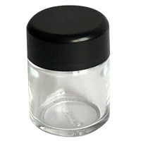 Download 3oz (80ML) Child Resistant Clear Plain Glass Jar with Black Dome Lid | Millcraft Packaging Solutions